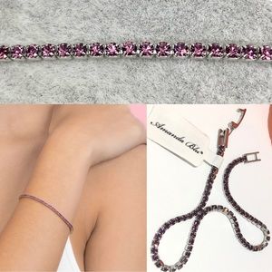 Elegant Amethyst Crystal Sparkling Tennis Bracelet